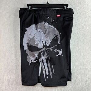 Hayabusa Marvel Punisher Shorts Men L Black MMA BJJ Fight Gym Training Grappling